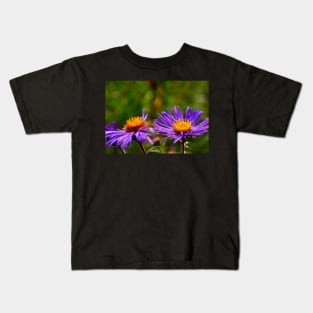 Purple Aster Blossoms Kids T-Shirt